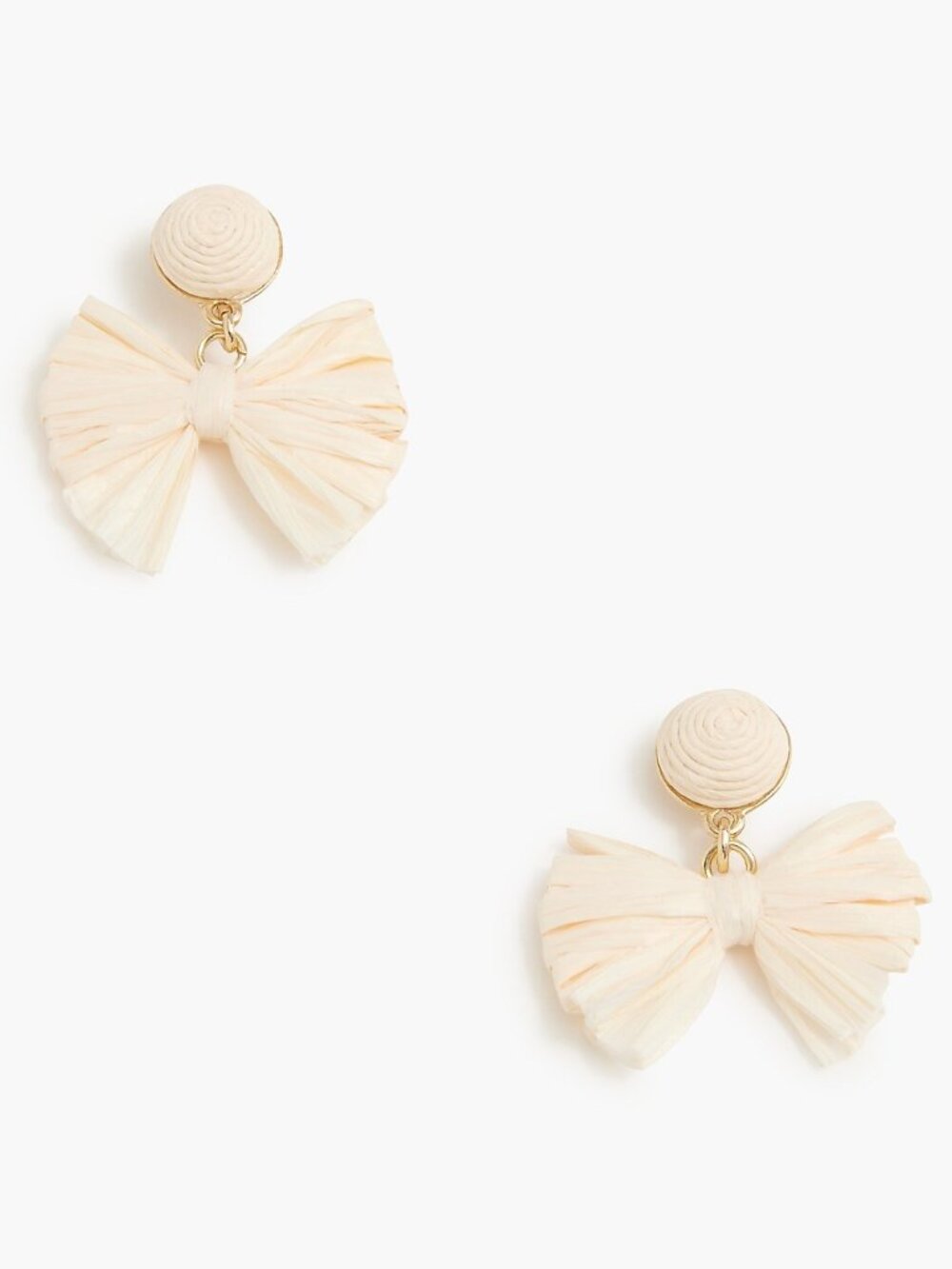 J. Crew Ivory Woven Bow Statement Earrings/NWT